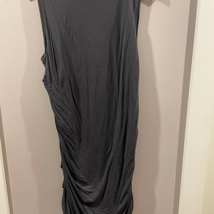 Cabi deep gray side ruched tank dress in Medium